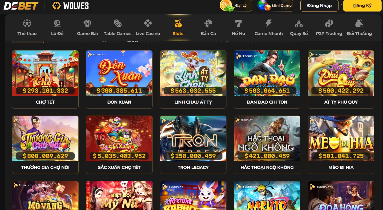 Top 9 game nổ hũ hot hit nhất tại nhà cái Debet